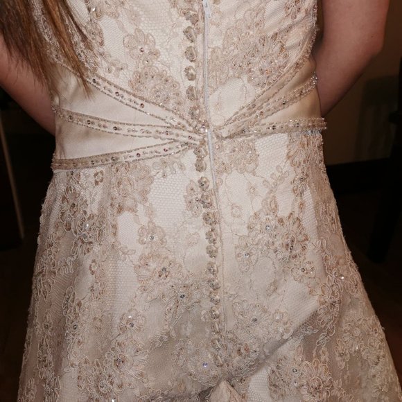 Alfred Sung Wedding Dress Size 4 - Picture 2 of 11